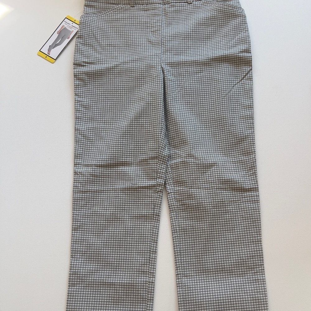 NWT Women's Hilary Radley Pant Small Black White Striped Flat Front Size Small - Picture 2 of 8